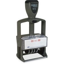 Xstamper ClassiX Self-inking Plastic Date Stamp Date Stamp - 1.38" Impression Width x 2.25" Impression Length - Assorted - Plastic - 1 Each