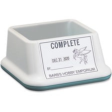 Xstamper XpeDater Rotary Date Stamp Message/Date Stamp - A.M., P.M., REC'D, PAID, FAX'D, ENT'D - 4 Line(s) - 29 Characters/Line - 1.38" Impression Width x 2.81" Impression Length - 50000 Impression(s) - Assorted - Recycled - 1 Each