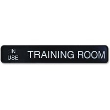 Xstamper Changeable Wall Sign 13" Width x 2" Height - Rectangular Shape - Wall Mountable - Aluminum - Black - 1 Each