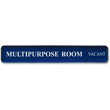 Xstamper Changeable Wall Sign 13" Width x 2" Height - Rectangular Shape - Wall Mountable - Aluminum - Silver - 1 Each