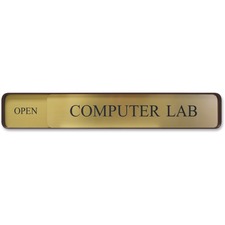 Xstamper Changeable Wall Sign 13" Width x 2" Height - Rectangular Shape - Wall Mountable - Aluminum - Bronze - 1 Each