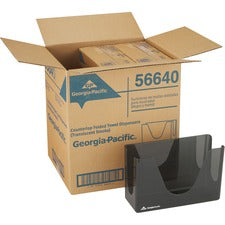 Georgia-Pacific Countertop C-Fold/M-Fold Paper Towel Dispenser C Fold, Multifold Dispenser - 7" Height x 11" Width x 4.4" Depth - Plastic - Smoke - Durable, Washable - 6 / Carton