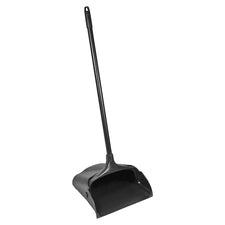 Rubbermaid Commercial LobbyPro Upright Dust Pan 12.50" Wide - 31" Metal Handle - Plastic - Black - 6 / Carton
