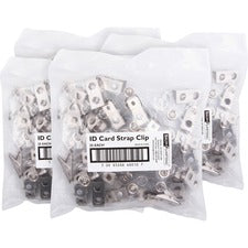 SICURIX ID Strap Clip Adapter 2.8" Length x 0.4" Width - for Badge - Pre-punched - Clear - 25/Pack - 4 / Box