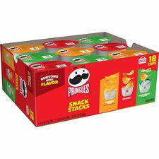 Pringles Keebler Potato Crisps Snack Variety Pack Original, Sour Cream, Cheddar Cheese - 1 - Tub - 18 / Box