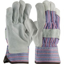 PIP ProtectiveLeather Palm Work Gloves 10.24" Glove Length - Large Size - Gunn-cut - White - Comfortable, Durable, Wear Resistant, Breathable, Flexible, Water Resistant - For Construction, Metal Handling, Maintenance, Warehouse, Material Handling - 2 / Pa