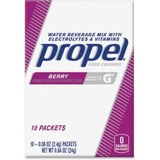 Propel Berry Beverage Mix Packets with Electrolytes and Vitamins Powder - 0.08 oz - Berry - 10/Box - 12 / Carton