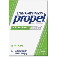 Propel Kiwi/Strawberry Beverage Mix Packets with Electrolytes and Vitamins Powder - 0.08 oz - Kiwi Strawberry - 10/Box - 12 / Carton
