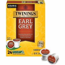 Twinings of London Earl Grey Flavoured Black Tea K-Cup Black Tea - 24 / Box