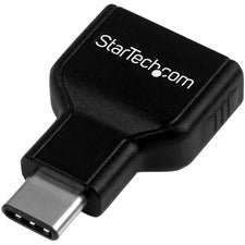 StarTech.com USB-C to USB-A Adapter - M/F - USB 3.0 1 x 24-pin Type C USB 3.0 USB Male - 1 x 9-pin Type A USB 3.0 USB Female - Nickel Connector - Black - 1 Each