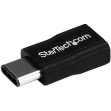 StarTech.com USB-C to Micro-USB Adapter - M/F - USB 2.0 1 x 24-pin Type C USB 2.0 USB Male - 1 x 5-pin Micro Type B USB 2.0 Micro USB Female - Nickel Connector - Black - 1 Each