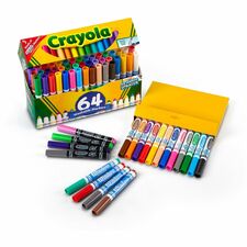Crayola Washable Markers Conical Marker Point - Washable - Gel-based - 64 / Set