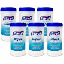 PURELL&reg; Clean Scent Hand Sanitizing Wipes Clean - Textured - White - 40/Tub - 6 / Carton