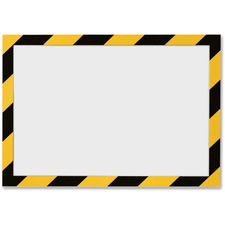 DURABLE Twin-color Border Self Adhesive Security Frame 8.50" Holding Width x 11" Holding Height - Square Shape - Self-adhesive, Flexible, Magnetic - Black, Transparent, Yellow - 2 / Pack
