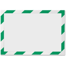 DURABLE Twin-color Border Self-adhesive Security Frame Horizontal, Vertical - Self-adhesive, Flexible, Magnetic, Dual-sided - Green, White - 2 / Pack