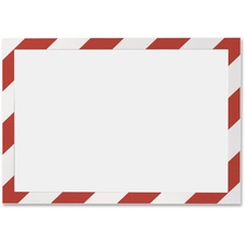 DURABLE Twin-color Border Self-adhesive Security Frame Horizontal, Vertical - Self-adhesive, Flexible, Magnetic, Dual-sided - Red, White - 2 / Pack
