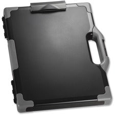 Officemate Carry-All Clipboard Storage Box Storage for Tablet, Notebook - 8 1/2" x 11" , 8 1/2" x 14" Sheet Size - Black, Gray - 1 Each