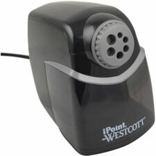 Westcott iPoint Heavy-Duty School Sharpener Helical - 7.8" Height x 5.8" Width - Gray, Black - 1 Each