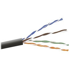 Belkin Category 6 Stranded Bulk Cable 1000 ft Category 6 Network Cable for Network Device - First End: 1 x Bare Wire - Second End: 1 x Bare Wire - 1.2 Gbit/s - 24 AWG - Black - 1 Each