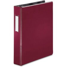 Business Source 1.5" D-Ring Binder 1 1/2" Binder Capacity - 375 Sheet Capacity - Fastener(s): Slant D-Ring - Pocket(s): Internal - Burgundy - Lay Flat, Label Holder - 1 Each