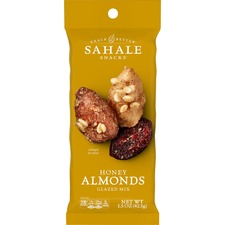 Sahale Snacks Honey Almonds Glazed Snack Mix Non-GMO, Gluten-free - Honey, Almond, Vanilla - 1.50 oz - 18 / Carton