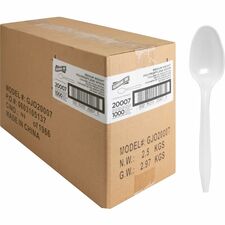 Genuine Joe Individually Wrapped Spoon 1 Piece(s) - Spoon - 1 x Spoon - Disposable - White - 1000 / Carton
