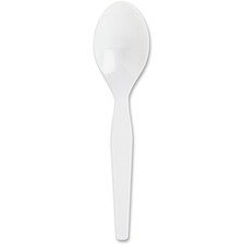 Genuine Joe Heavyweight Disposable Spoons 1 Piece(s) - Spoon - 1 x Spoon - Disposable - White - 1000 / Carton