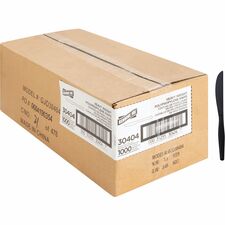 Genuine Joe Heavyweight Knife 1 Piece(s) - Knife - 1 x Knife - Disposable - Textured - Black - 1000 / Carton