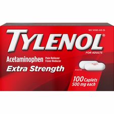 Tylenol Extra Strength Caplets For Fever, Headache, Muscular Pain, Arthritis, Toothache, Backache - 100 / Bottle