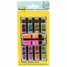 Post-it&reg; Post-it Printed Message Flags Value Pack 1/2" Flag/Note Width x 1 3/4" Flag/Note Length - Arrow - SIGN HERE - Assorted - Self-stick, Repositionable, Removable - Dispenser Included - 240 / Pack