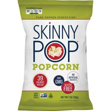 SkinnyPop Popcorn Non-GMO, Gluten-free, Dairy-free, Fat-free, Preservative-free - Original - 1 oz - 12 / Carton