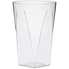 Milan Trendy Tumblers 10 fl oz - Square-to-Round - Clear - Polystyrene - General Purpose - 16 / Pack