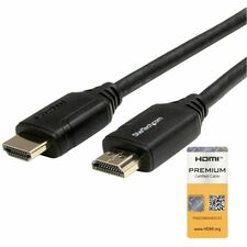 StarTech.com Premium High Speed HDMI Cable with Ethernet - 4K 60Hz - 1 m (3 ft) 3.30 ft HDMI Video Cable for Audio/Video Device, Home Theater System, Monitor, TV, Digital Signage Player, Computer, Notebook, Desktop Computer, Workstation, Projector - First