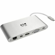 Tripp Lite series U442-DOCK1 Docking Station for Tablet PC, Notebook - USB Type C - 3 x USB Ports - 3 x USB 3.0 - Network (RJ-45) - HDMI - VGA - Mini DisplayPort - Microphone - Wired