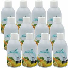 TimeMist Metered 30-Day Citrus Scent Refill Spray - 6000 ftÂ³ - 6.6 fl oz (0.2 quart) - Citrus - 30 Day - Long Lasting, Odor Neutralizer - 12 / Carton