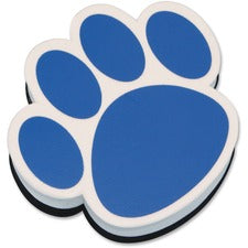 Ashley Paw Shaped Magnetic Whiteboard Eraser Used as Mark Remover - Magnetic, Lightweight - Blue, White - 1 Each