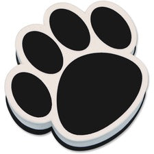 Ashley Paw Shaped Magnetic Whiteboard Eraser Used as Mark Remover - Magnetic, Lightweight - Black, White - 1 Each