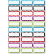 Ashley Dry Erase Chevron Nameplate Magnets 30 x Rectangle Shape - Magnetic - Chevron - Die-cut, Write on/Wipe off, Heavy Duty - Multicolor - Foam - 30 / Pack