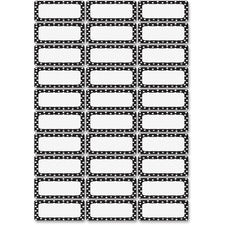 Ashley Dry Erase Black/White Dots Nameplate Magnets Magnetic - Dotted - Die-cut, Write on/Wipe off - Black, White - 30 / Pack