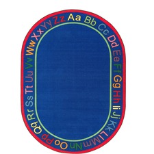 Flagship Carpets Know Your ABCs Oval Rug 8.33" Length x 5.83" Width - Oval - Multicolor - Nylon