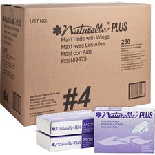 Impact Naturelle Plus Sanitary Napkins Individually Wrapped, Anti-leak, Highly Absorbent, Comfortable - 250 / Carton