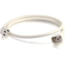 C2G 10ft 14AWG Power Cord (IEC320C14 to IEC320C13) - White For PDU, Switch, Server - 250 V AC / 15 A - White - 10 ft Cord Length - IEC 60320 C14 / IEC 60320 C13 - 1