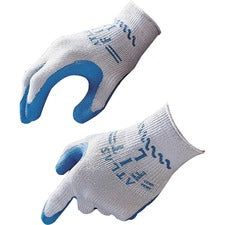 Showa Atlas Fit General Purpose Gloves Medium Size - Blue, Gray - Comfortable, Lightweight, Elastic Wrist, Durable, Debris Resistant - 2/Pair - 12 / Box