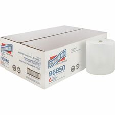 Genuine Joe Solutions Hardwound Paper Towels 1 Ply - 7" Width x 850 ft Length - White - Virgin Fiber - 6 / Carton