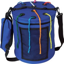Creativity Street Carrying Case (Tote) Yarn - Blue Nylon Body - Handle, Carrying Strap - 12" Height x 10.5" Diameter - 1 Each