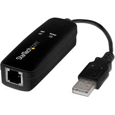 StarTech.com 56K USB Dial-Up and Fax Modem - V.92 - External USB 2.0 Type A - 1 x Modem (RJ-11) - 56 kbit/s - ITU-T V.17, ITU-T V.29, ITU-T V.27, ITU-T V.21 channel 2 Fax Technology - ITU-T V.90, ITU-T V.92, ITU-T V.34, ITU-T V.32, ITU-T V.22bis, ITU-T V.