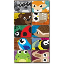 Ashley Keyhole Kritters Mini Whiteboard Erasers Pack 2" Width x 1.25" Length - Lightweight, Comfortable Grip - Multicolor - 10 / Pack