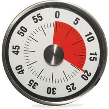 Ashley 3" Windup Timer Desktop - For Testing, Game, Classroom - Silver, Black