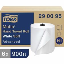 TORK Matic Hand Towel Rolls 1 Ply - 7.70" Width x 900 ft Length - 7.30" Roll Diameter - 1.50" Core - White - Paper - 6 Rolls Per Container - 6 / Carton
