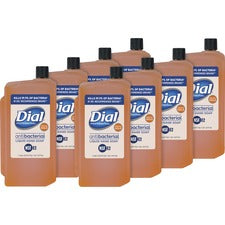Dial Gold Antibacterial Liquid Hand Soap Refill 1.06 quart - Kill Germs - Skin, Hand - Orange - 8 / Carton